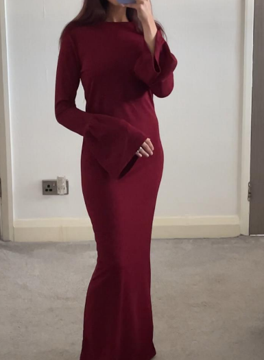 Frill sleeve every day crepe maxi dress