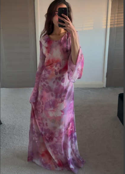 Chiffon tie back maxi dress in mix bloom leopard & floral