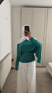 Cape drape &  ruched long top