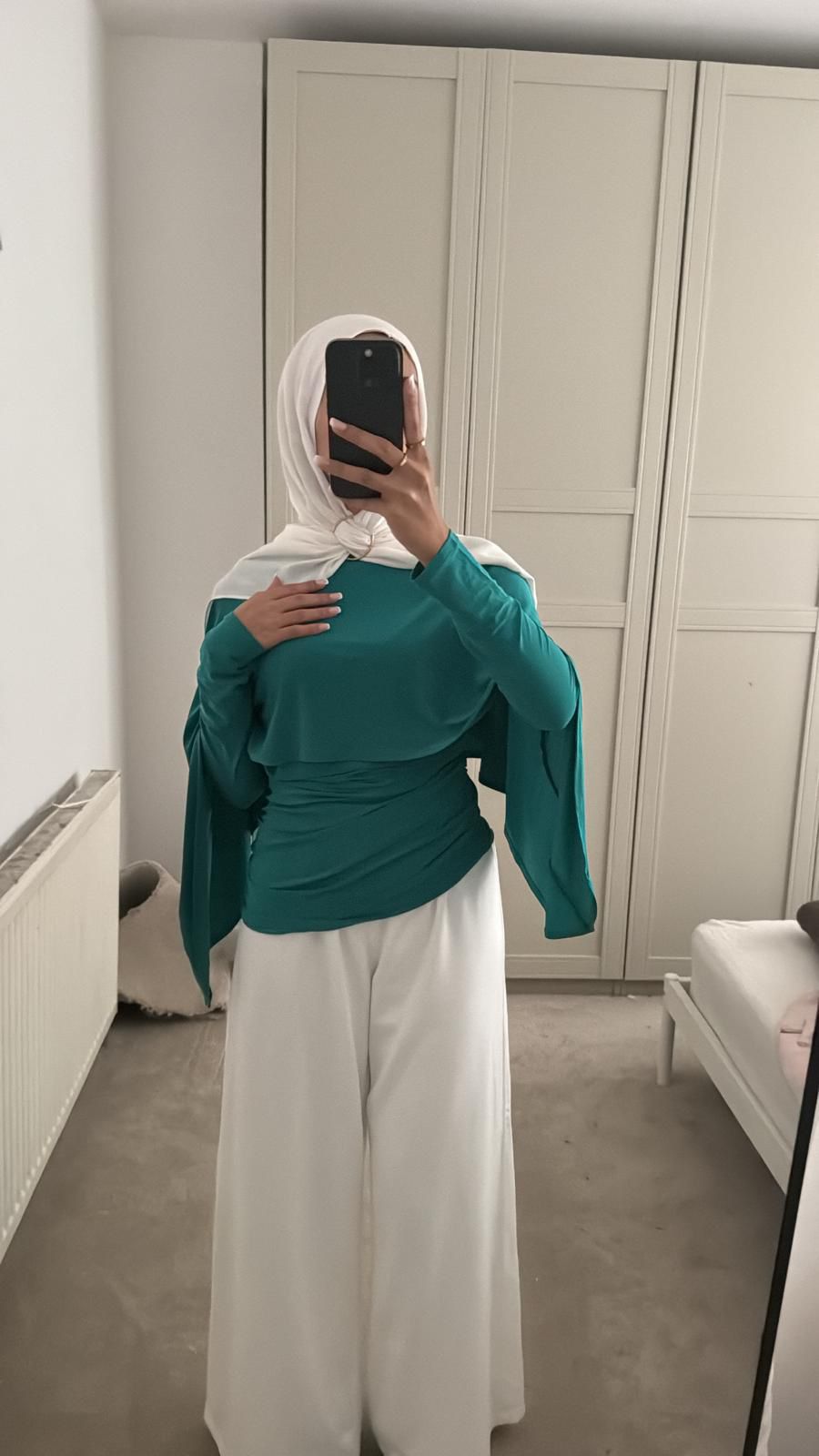 Cape drape &  ruched long top