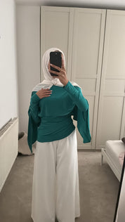 Cape drape &  ruched long top