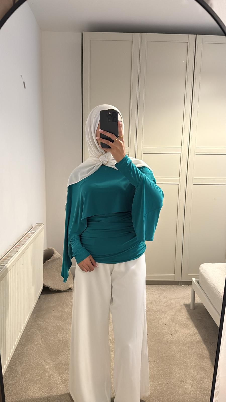 Cape drape &  ruched long top