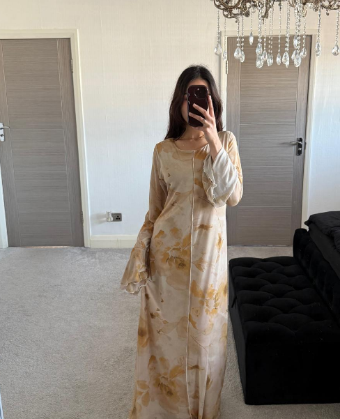 Double frill sleeve seam front mesh maxi dress in blossom yellow