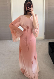 Ombre tie back chiffon Maxi dress