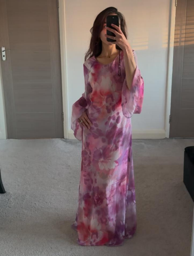 Chiffon tie back maxi dress in mix bloom leopard & floral