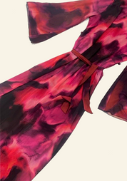 Tie Back Printed Chiffon Dress in ombre