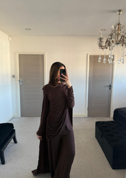 Drape & cape co ord in espresso brown