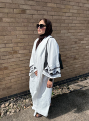 Embroidery cuffed abaya