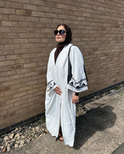 Embroidery cuffed abaya