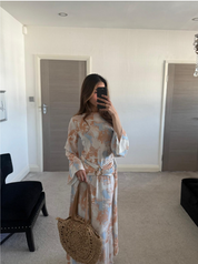 Trim detail woven maxi dress in ombre