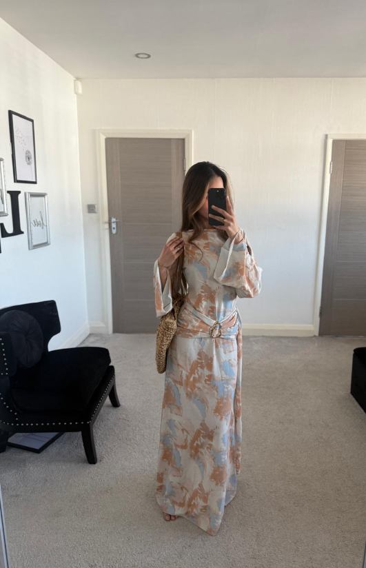 Trim detail woven maxi dress in ombre
