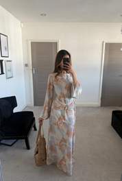 Trim detail woven maxi dress in ombre