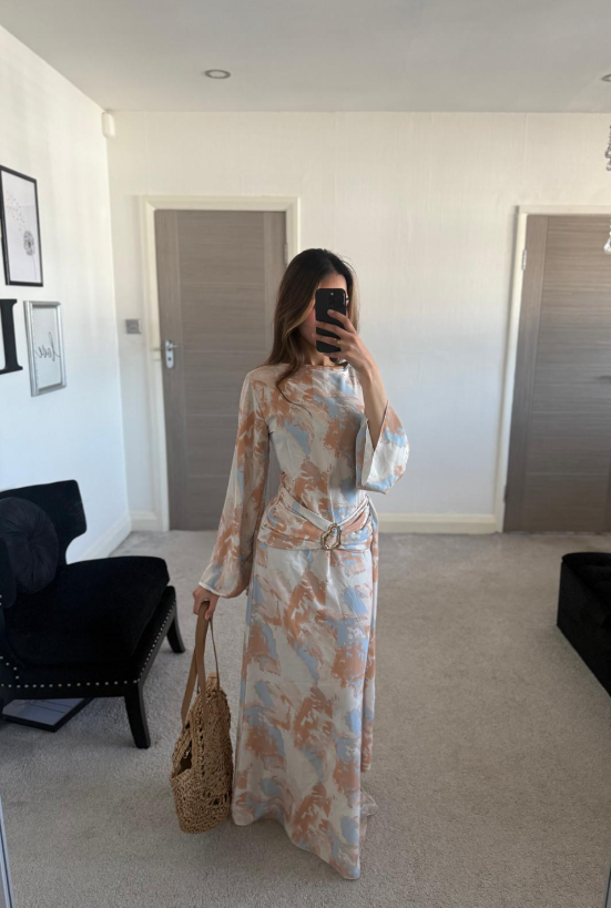 Trim detail woven maxi dress in ombre