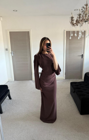 Woven pleat detail tie back maxi dress