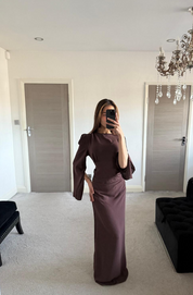 Woven pleat detail tie back maxi dress