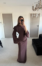 Woven pleat detail tie back maxi dress