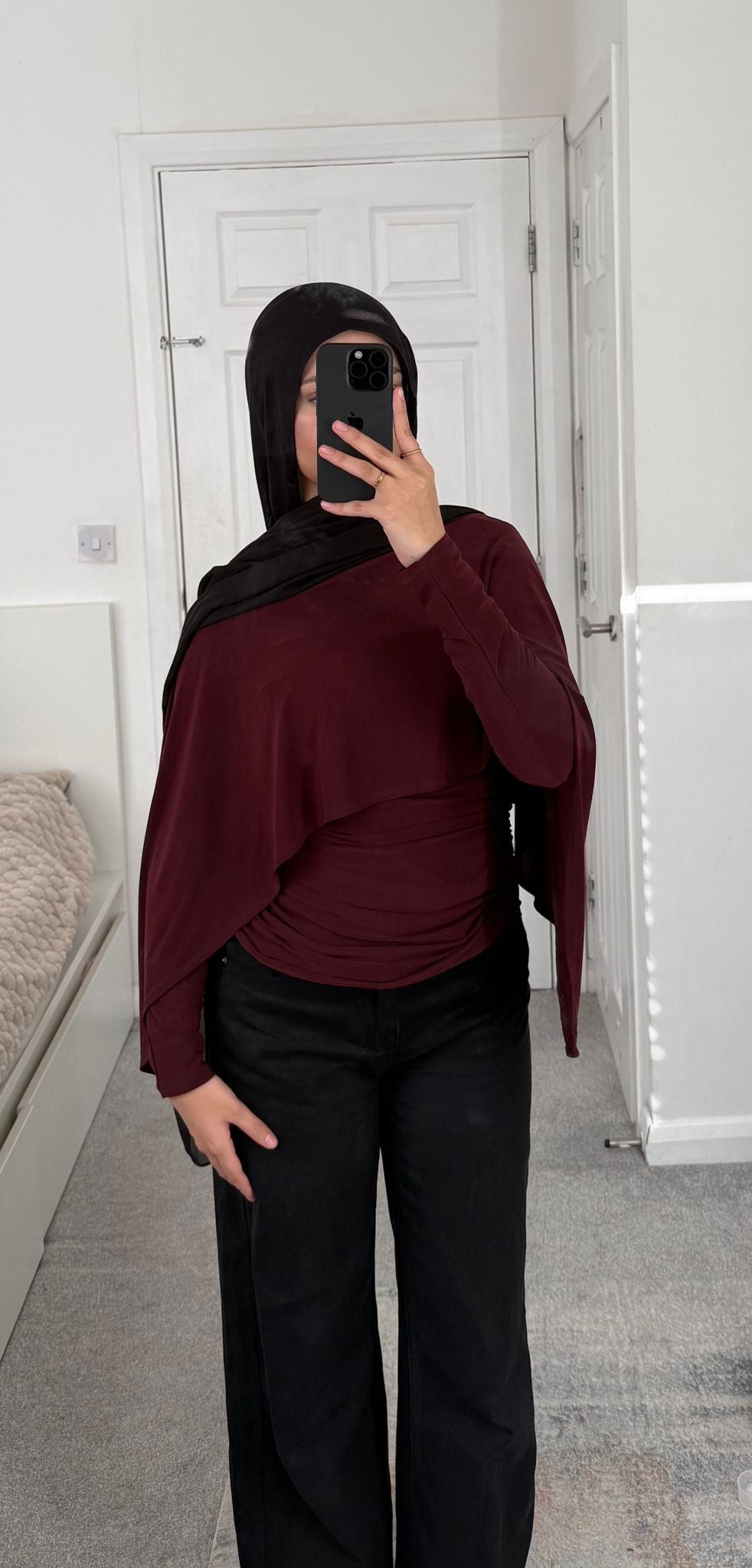 cape & ruche long top