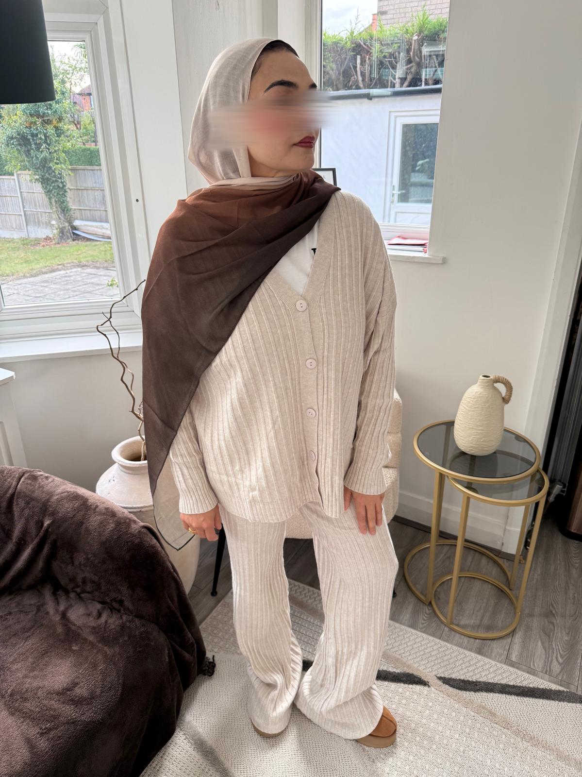 Chunky knit button up co ord set