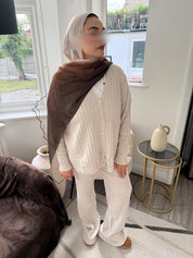 Chunky knit button up co ord set