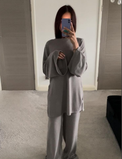 Super soft flared sleeve co ord set in luxe soft rib