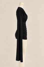 Modest cowl and drape top in black