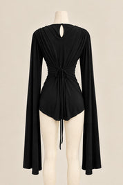 Modest cowl and drape top in black