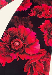 Printed Flared Sleeve Mesh Maxi Dress