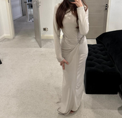 The twist detail long sleeve occasion maxi dress