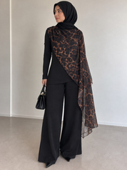Print scarf overlay co-ord