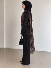 Print scarf overlay co-ord