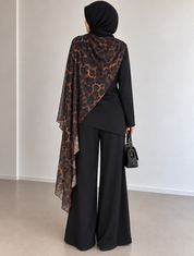 Print scarf overlay co-ord