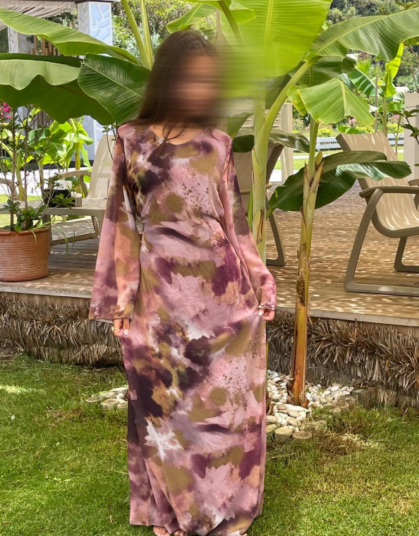 Tie back chiffon dress in mix tie dye