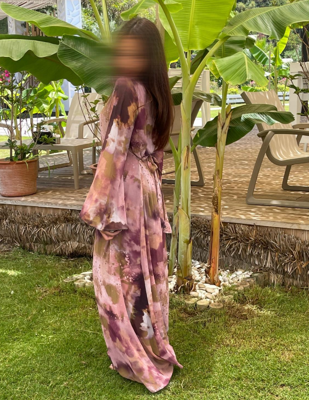 Tie back chiffon dress in mix tie dye Shes Out Tie back chiffon dress in mix tie dye Shes Out